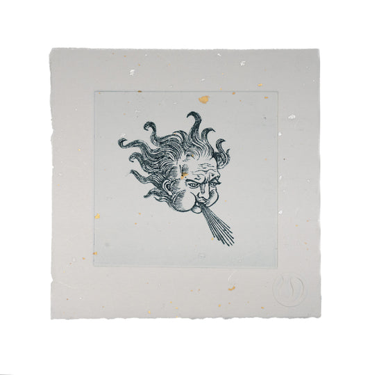 Windhead Print (Indigo Green Flecked)